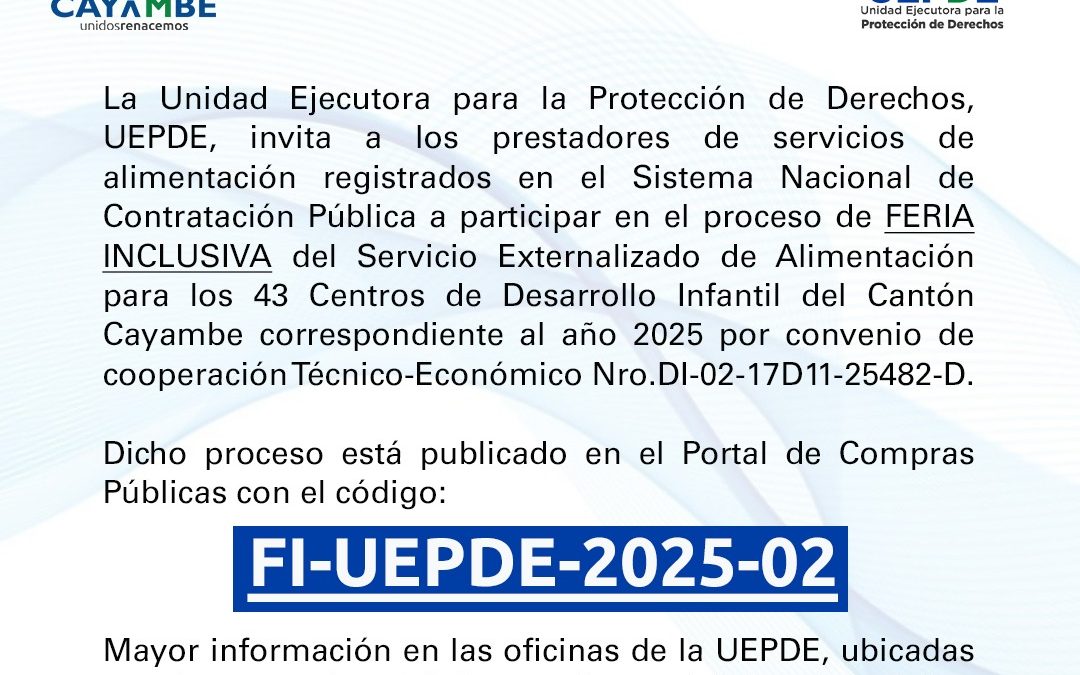 Feria Inclusiva para la Contratación del Servicio Externalizado de Alimentación