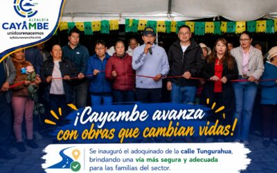 Calle Tungurahua luce renovada con nuevo adoquinado en el barrio Puntiachil