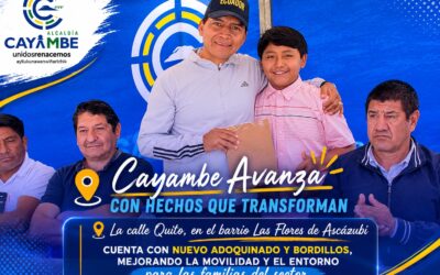 Calle Quito del barrio Las Flores en Ascázubi cuenta con nuevo adoquinado y bordillos