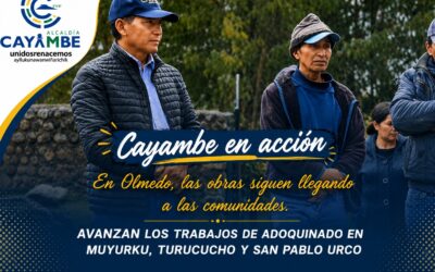 Comunidades de Olmedo mejoran su vialidad con nuevos trabajos de adoquinado
