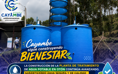 Construcción de la planta de tratamiento de agua potable en Otón mejora el acceso a agua segura