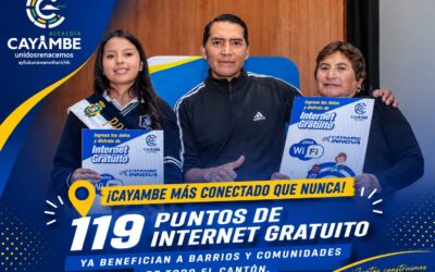 Cayambe amplía el acceso a internet gratuito en barrios y comunidades del cantón