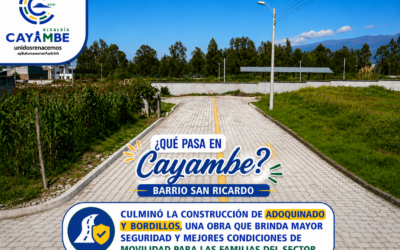 Culminó el adoquinado y construcción de bordillos en el barrio San Ricardo