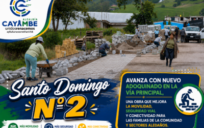 Santo Domingo N.º 2 avanza con nuevo adoquinado en la vía principal