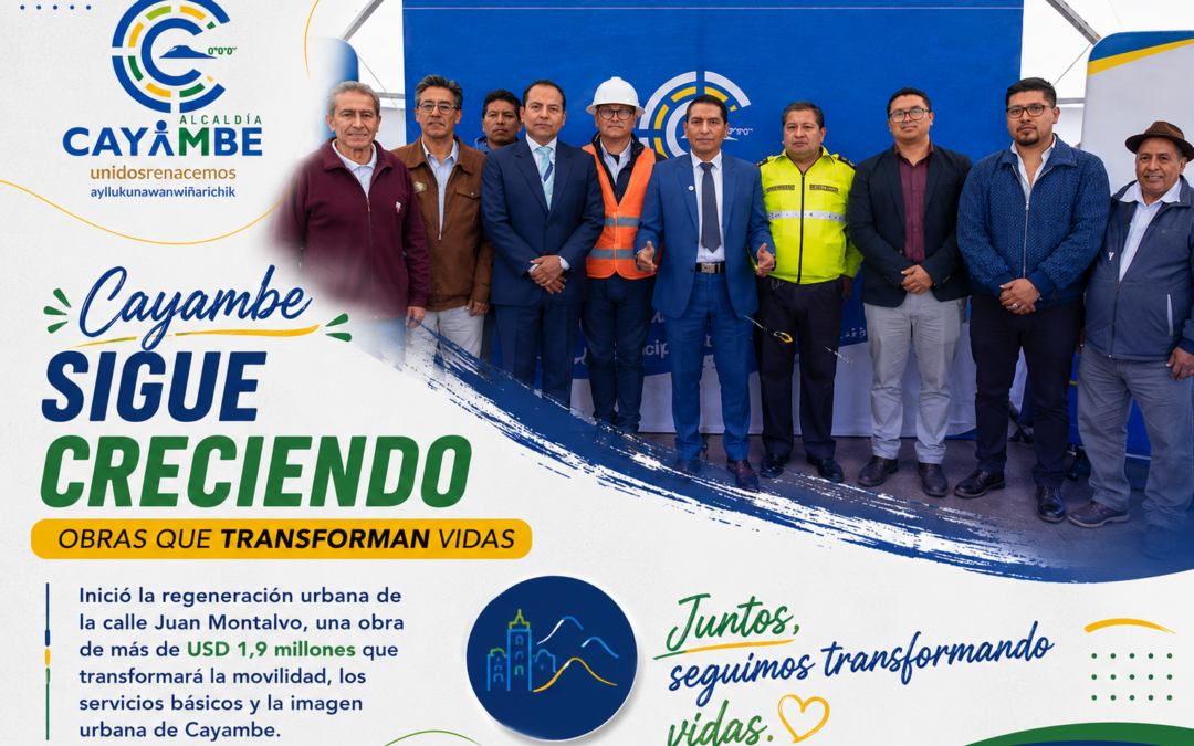 Regeneración urbana de la calle Juan Montalvo transformará la movilidad y los servicios básicos de Cayambe