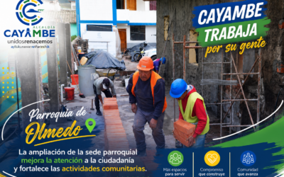 Ampliación y rehabilitación de la sede del Gobierno Parroquial de Olmedo fortalece la atención comunitaria
