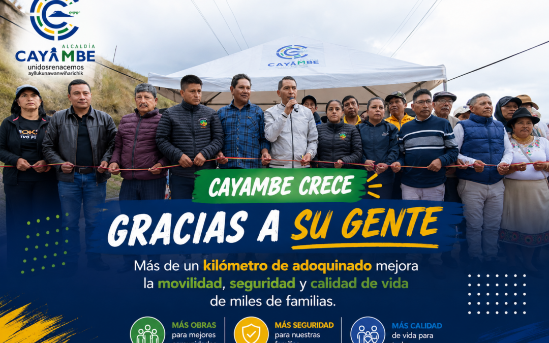 Vía adoquinada en Cangahua mejora la movilidad y calidad de vida de la población